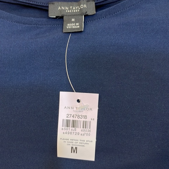Ann Taylor Factory navy blue blouse, size M, NWT. - Picture 6 of 7